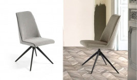 Silla de diseño tapizada con estructura metálica Ref Q123000