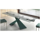 Mesa comedor Extensible con Tapa de Cristal o cerámica y patas Metálicas Ref Q20000